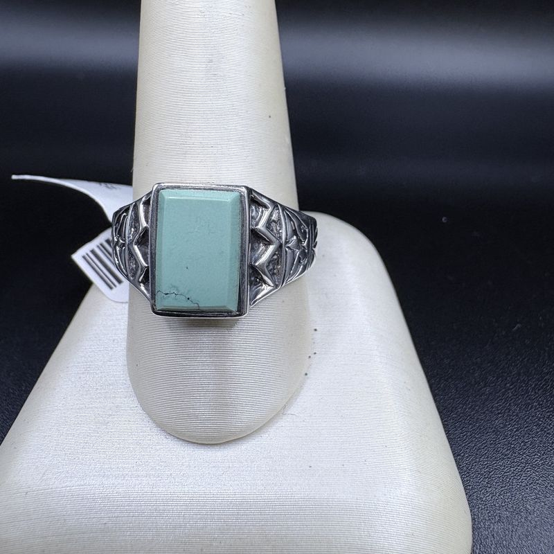 STERLING SILVER TURQUOISE RING SIZE 10