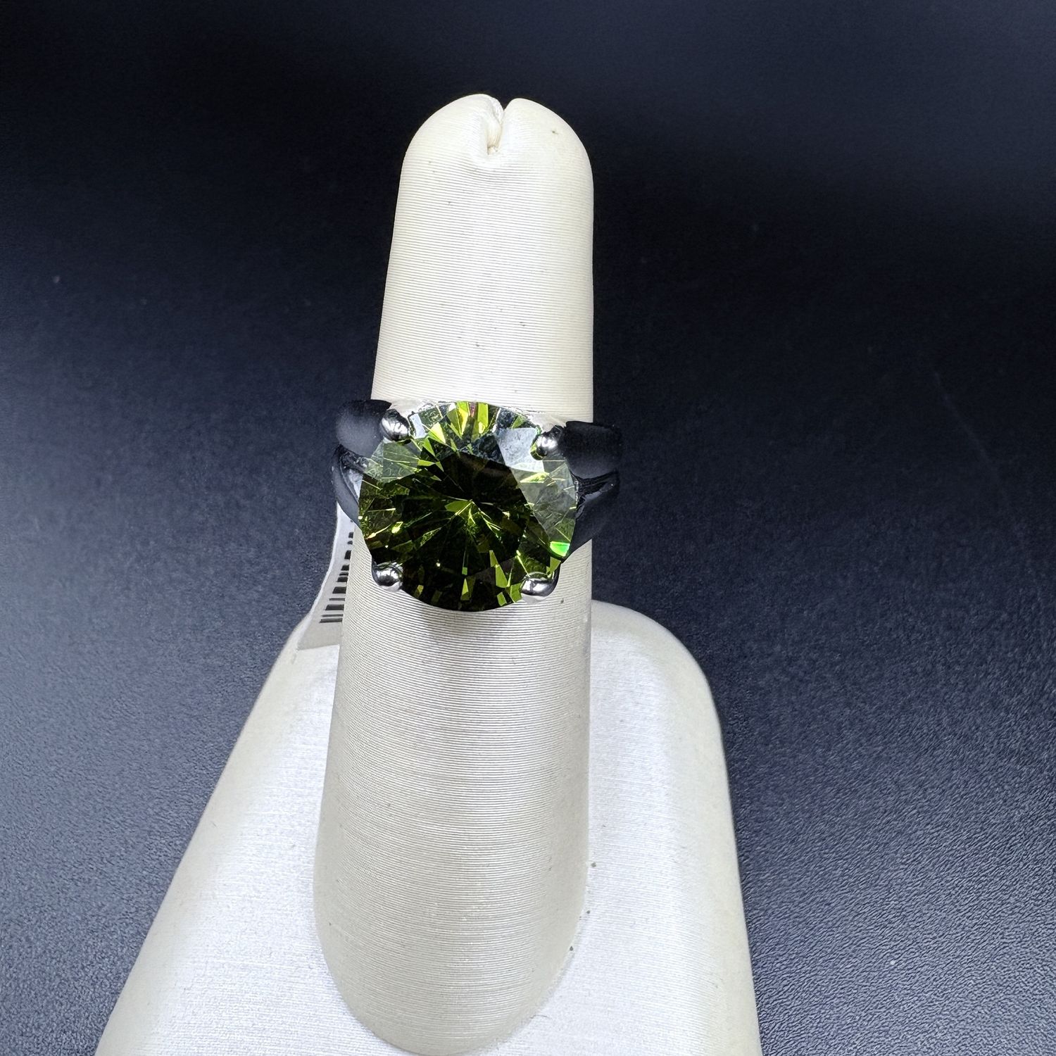 GOLD FILLED ROUND OLIVE STONE RING SIZE 5