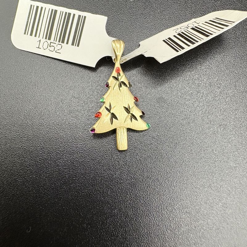 14K  CHRISTMAS TREE CHARM, WITH ENAMEL
