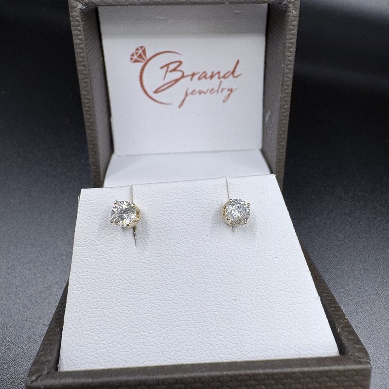 14K FOUR PRONG .50 CTW NATURAL DIAMOND STUD EARRINGS