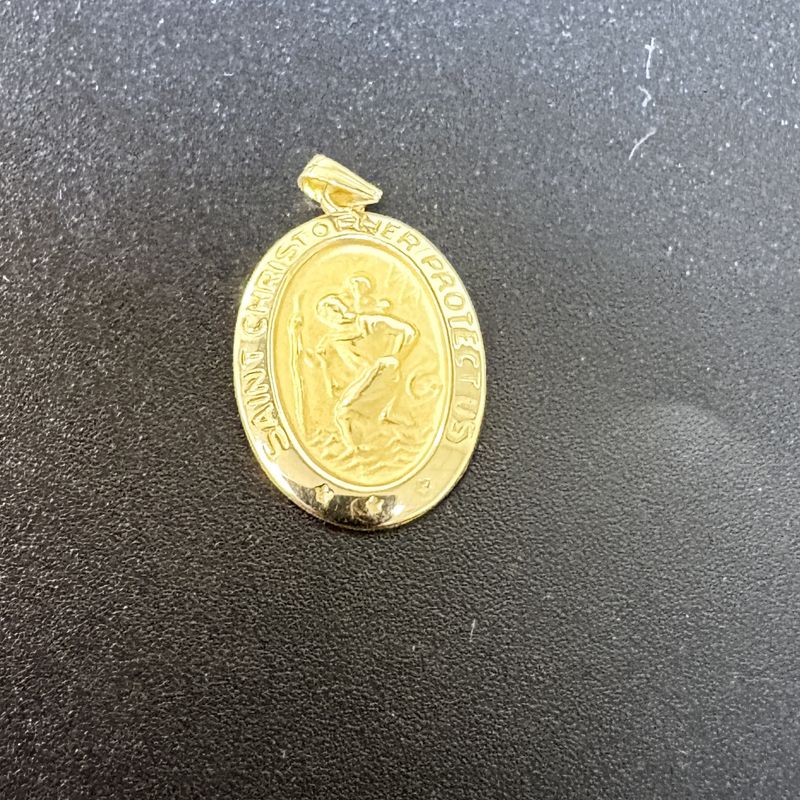 14K OVAL ST. CHRISTOPHER PENDANT