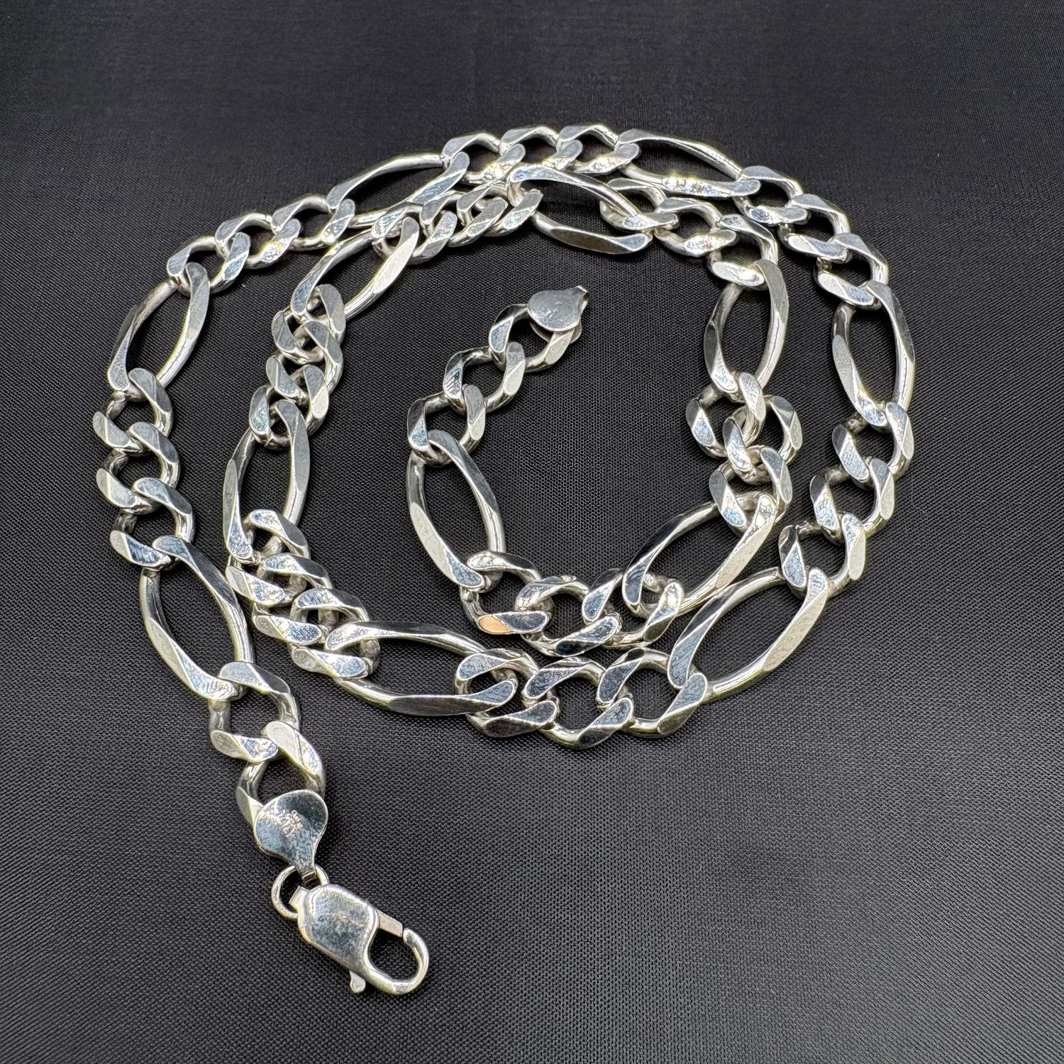 STERLING SILVER FIGARO CHAIN 24"