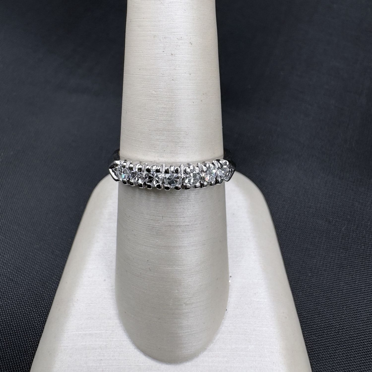 PLATINUM 7 NATURAL DIAMOND ANNIVERSARY BAND, APPROX 1/2 CARAT