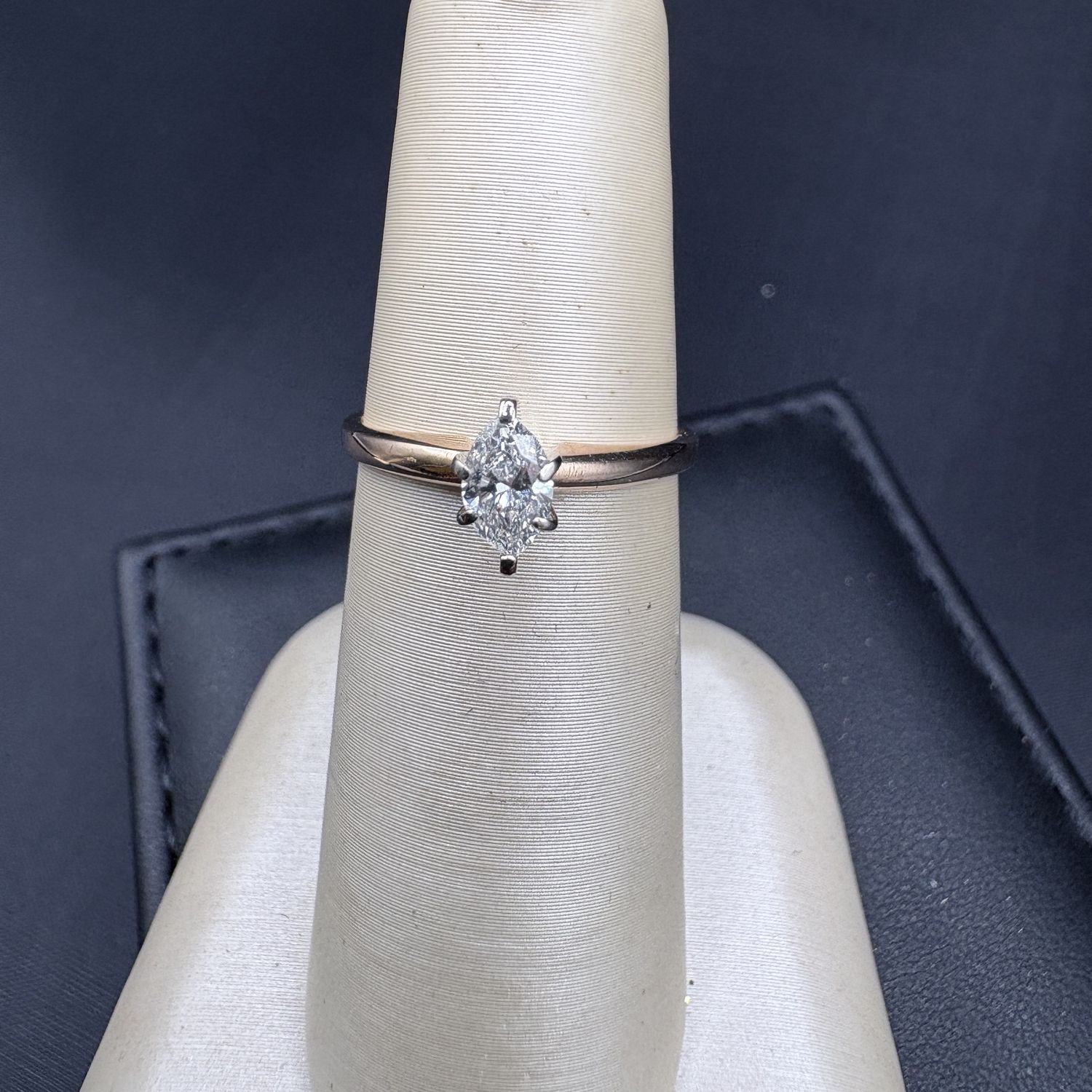 14KY APPROX 1/3 CARAT NAT. DIAMOND, MARQUIS, G COLOR, SI1, SIZE 5, 1.5 GRAMS