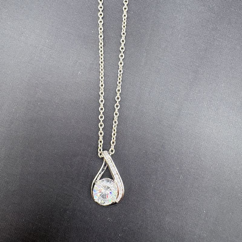 STERLING  CZ ROUND CUT, ROLO CHAIN 18 IN, 7.3G