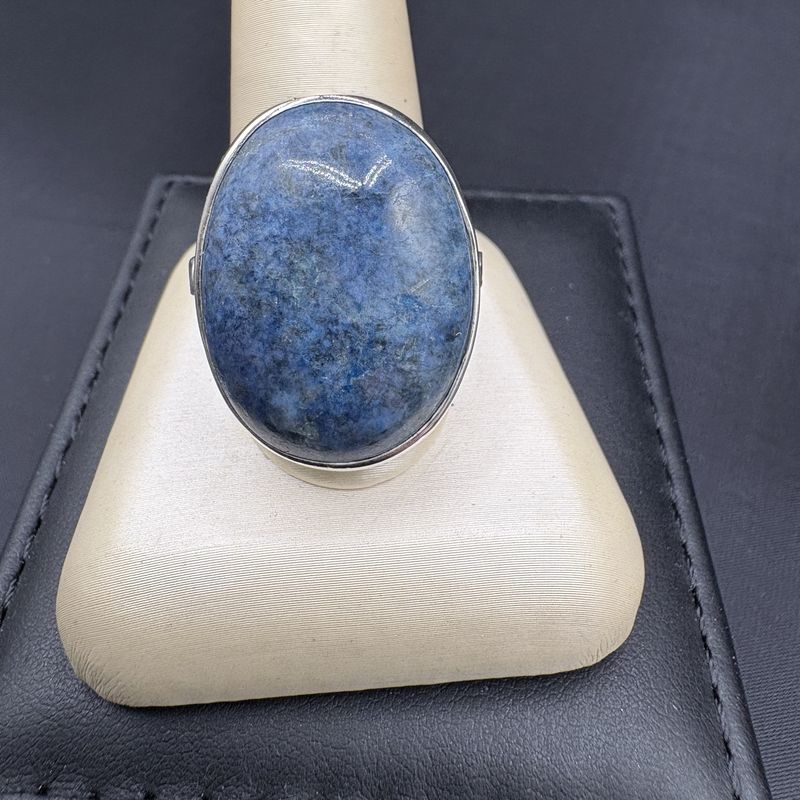 SS SODALITE BEXEL SET 20X27MM, SIZE 11.5, 10.1GRAMS