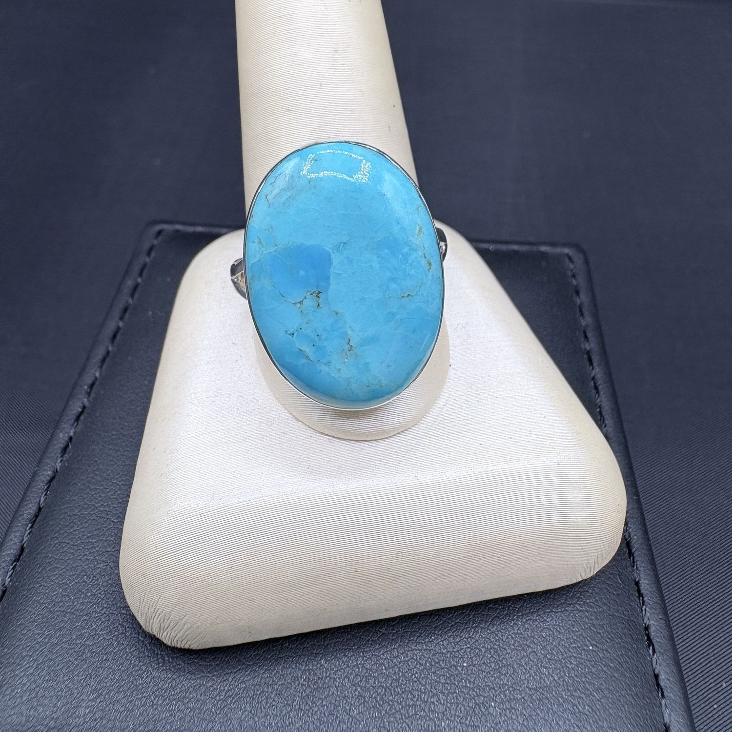 SS TURQOUISE, BEZEL SET 23X17MM SOZE 11, 6.4GRAMS