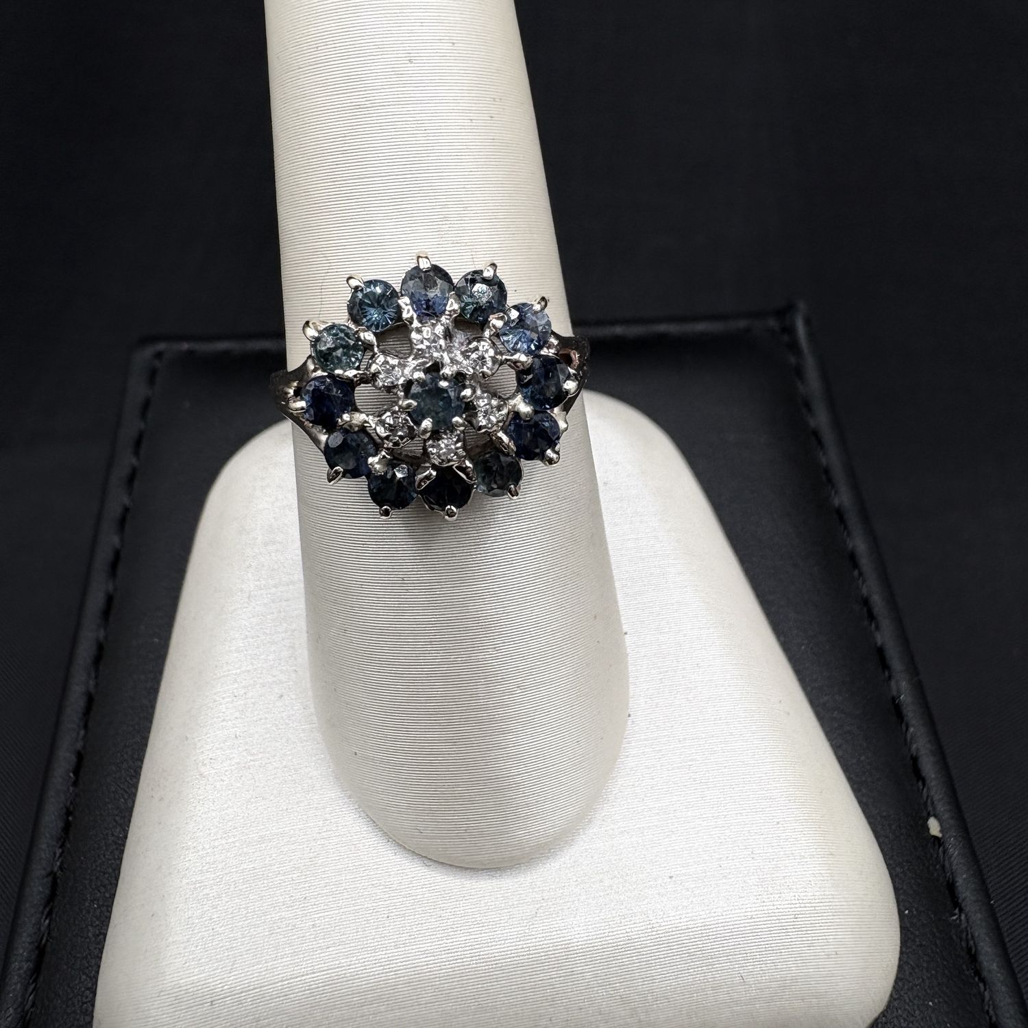 14K SAPPHIRE &amp; DIAMOND RING SIZE 7