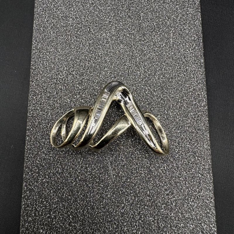 14K FREEFORM DIAMOND BAGUETTE SLIDE