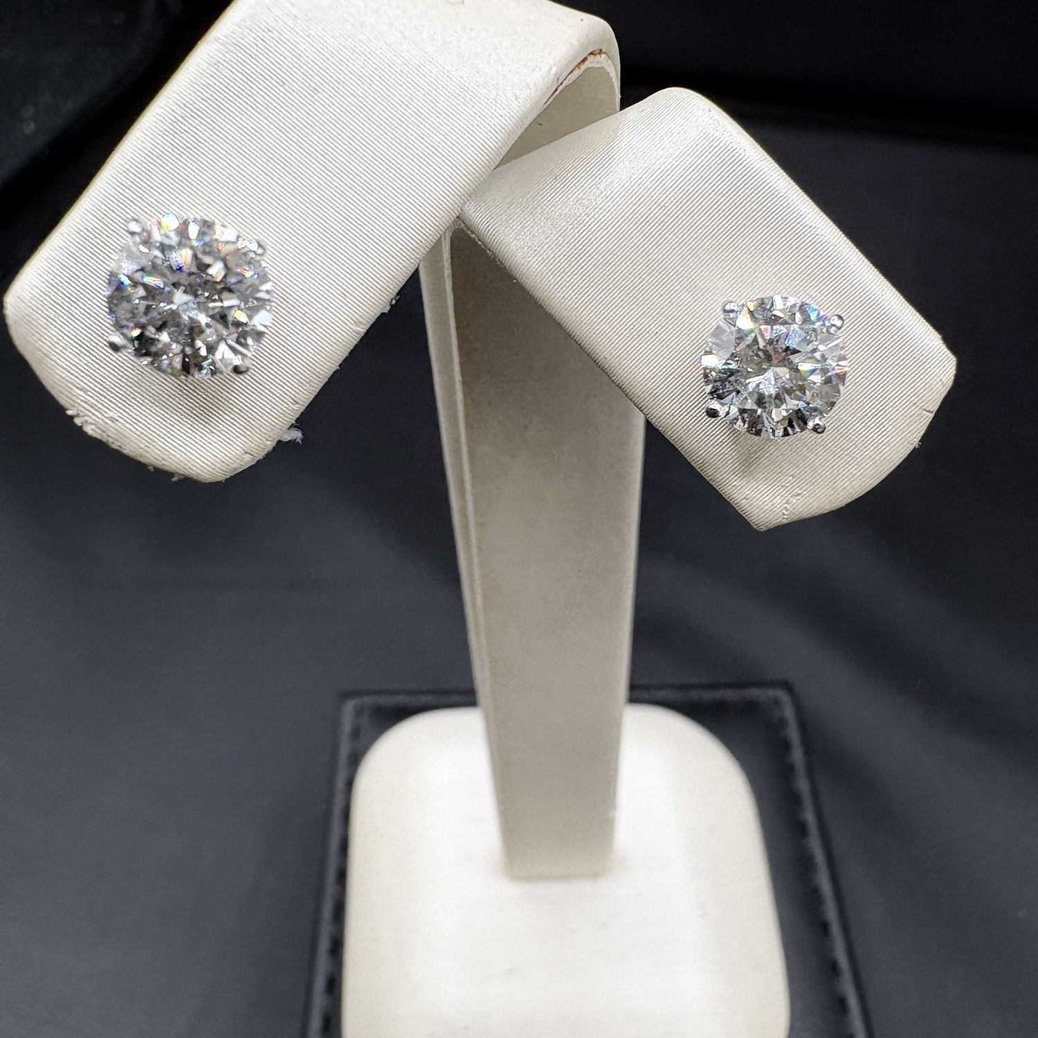 14K ROUND BRILLIANT CUT LAB GROWN 1CTW DIAMOND EARRING