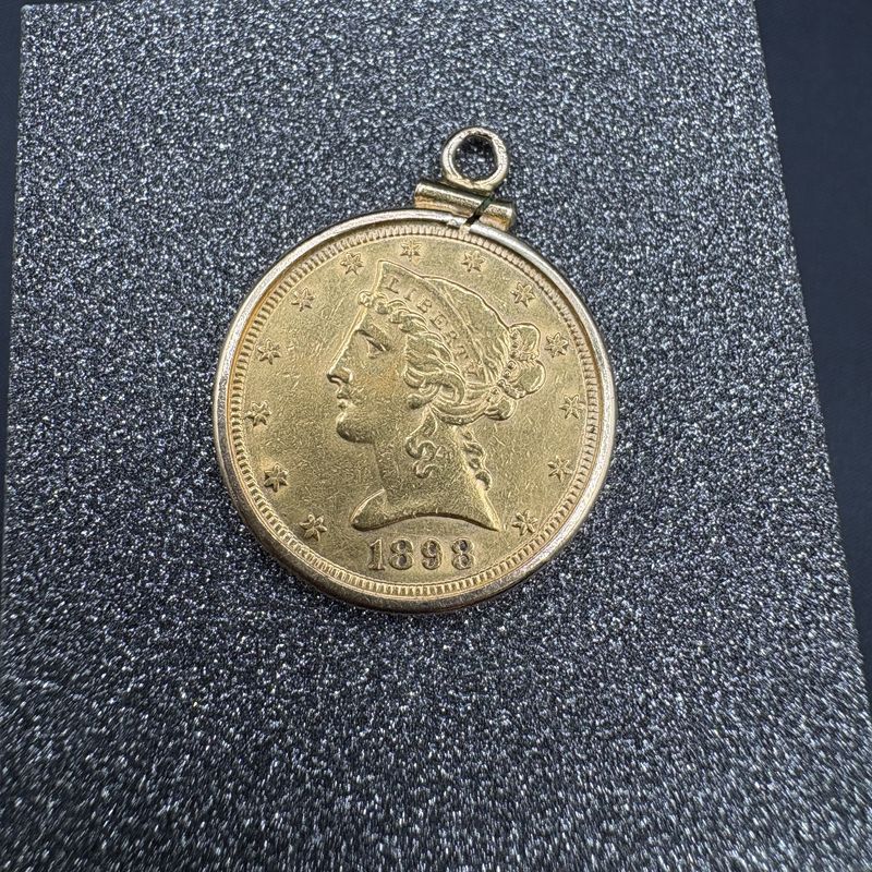 14K BEZEL COIN 1.6GRAM /.25 OZ PENDANT