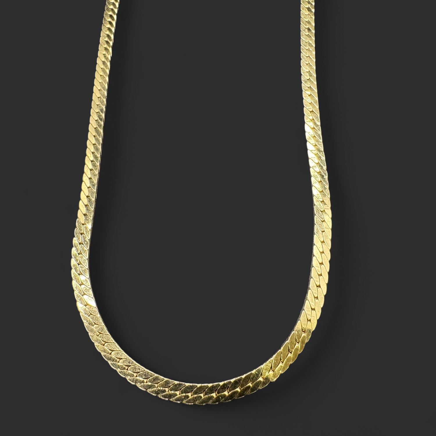 14K  THICK HERRINGBONE  CHAIN, 24 INCH LONG, 2.68MM WIDE, 12.7GRAMS