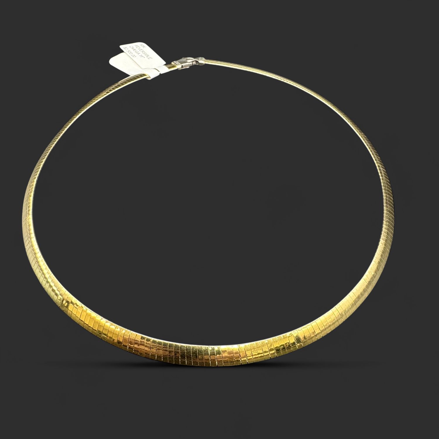 10K REVERSIBLE OMEGA 16" NECKLACE