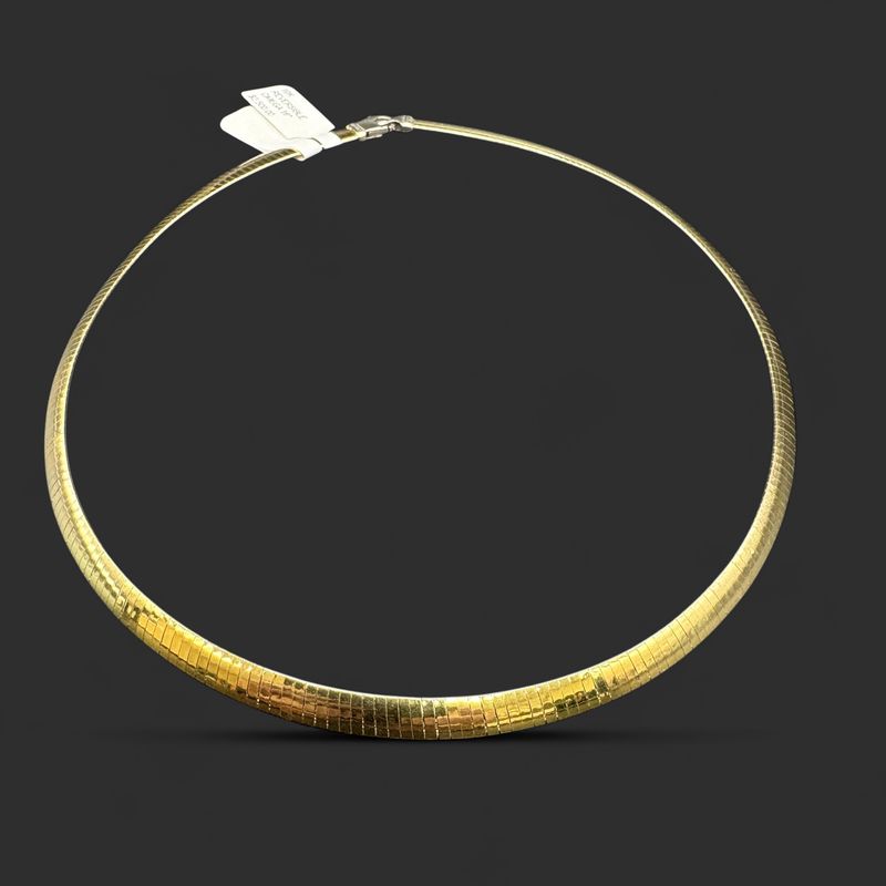 10K REVERSIBLE OMEGA 16" NECKLACE