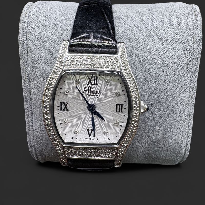 STERLING SILVER &amp; DIAMOND WATCH BY AFFINITY