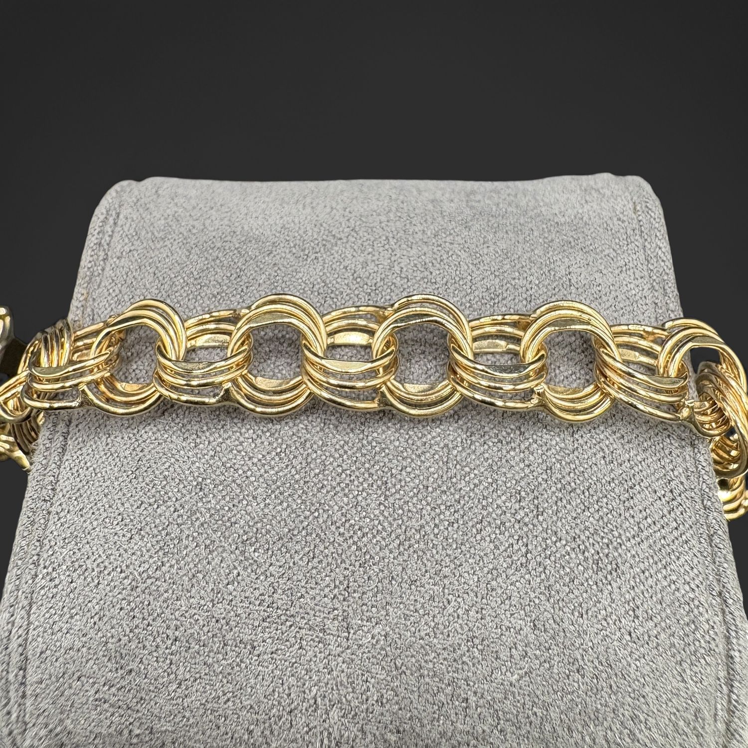 14K TRIPLE LINK CHARM BRACELET