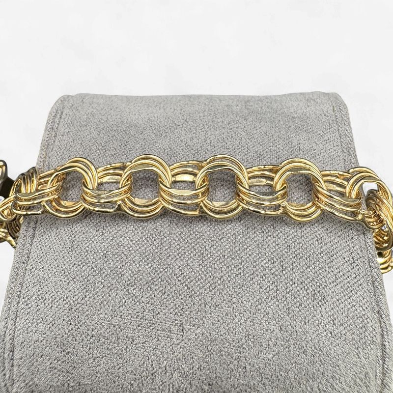 14K TRIPLE LINK CHARM BRACELET