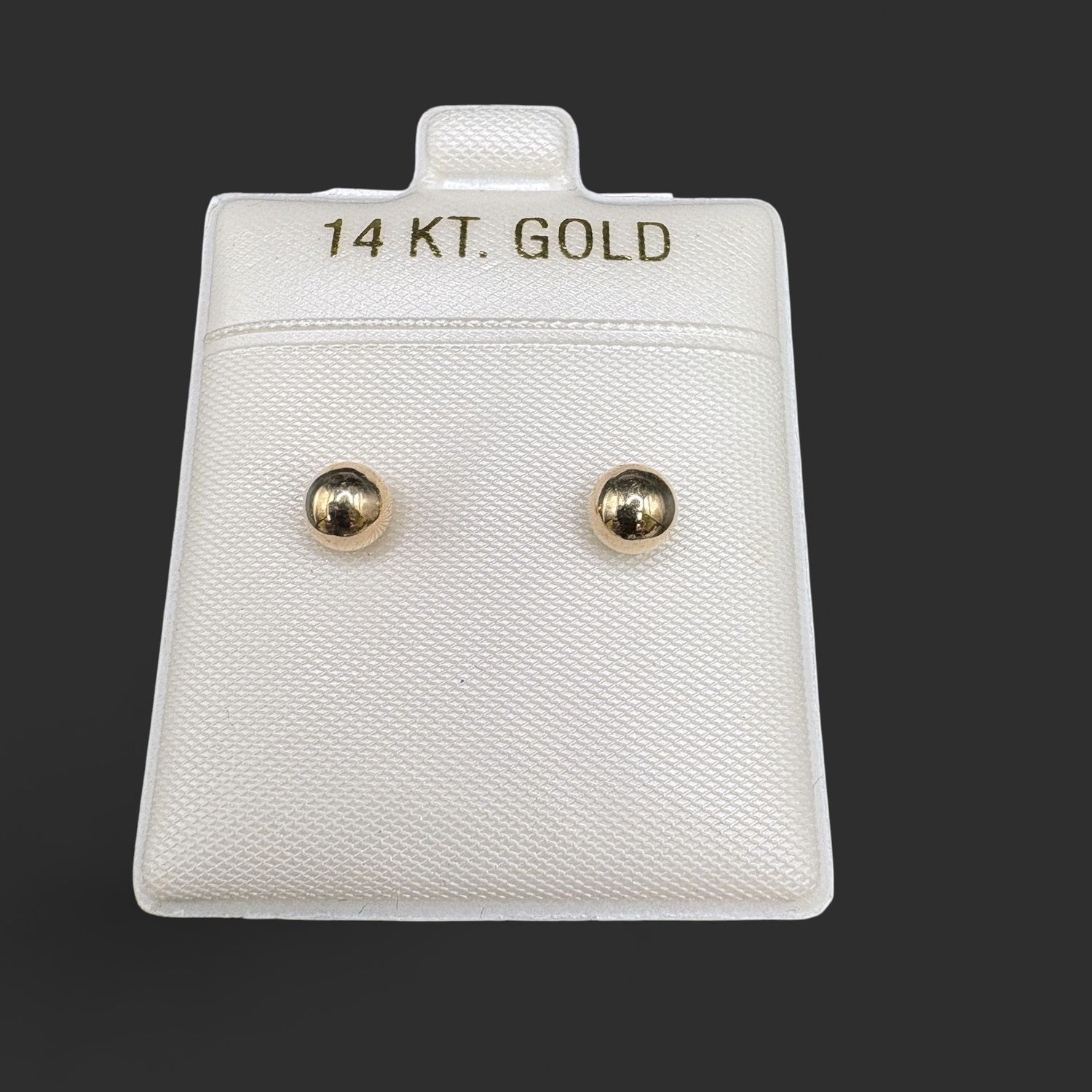 14K SMALL 5MM POLISHED BALL STUD EARRINGS