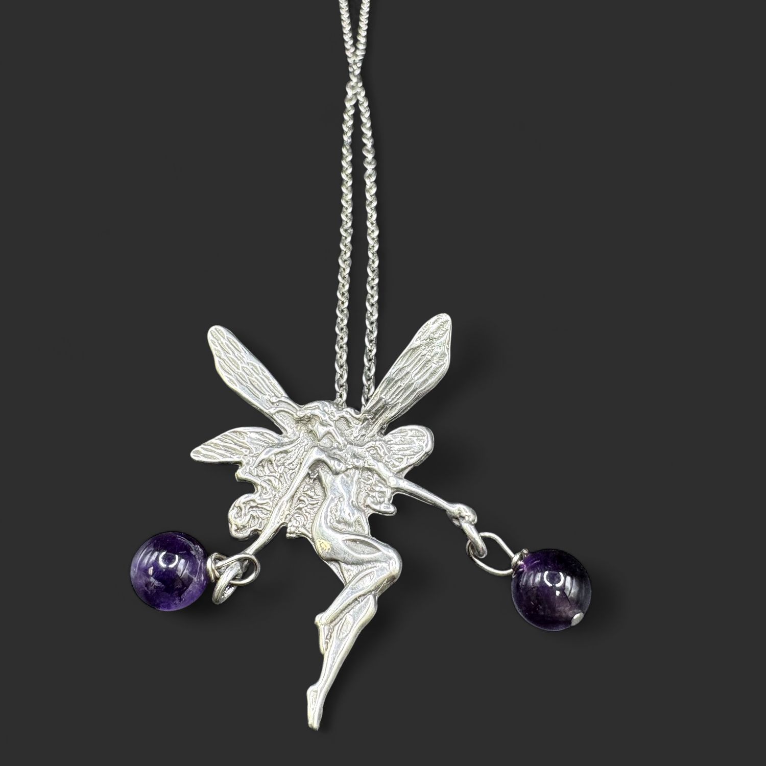 STERLING SILVER DANCING FAIRY PENDANT AND CHAIN
