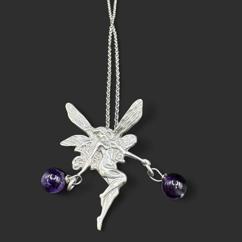 STERLING SILVER DANCING FAIRY PENDANT AND CHAIN