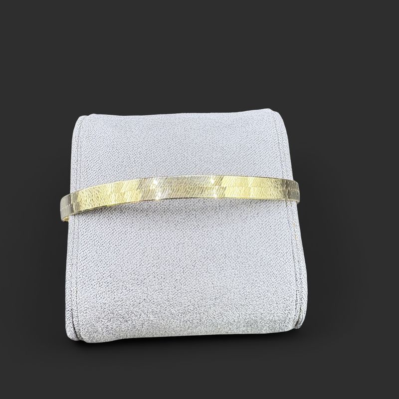 14K 7MM WIDE HERRING BONE BRACELET 7"