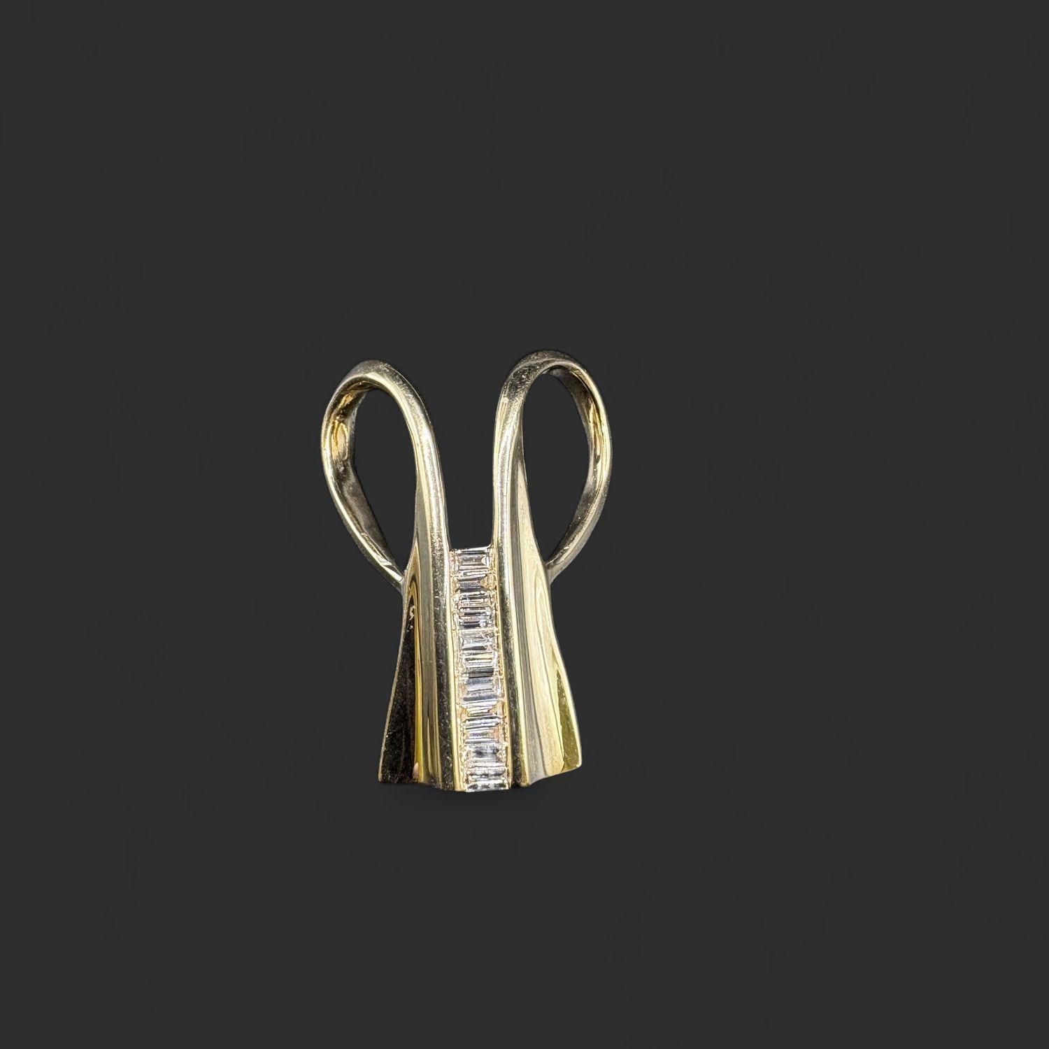 14K  0.55CT DIAMOND SLIDE, 1 INCH LONG, 3.55G
