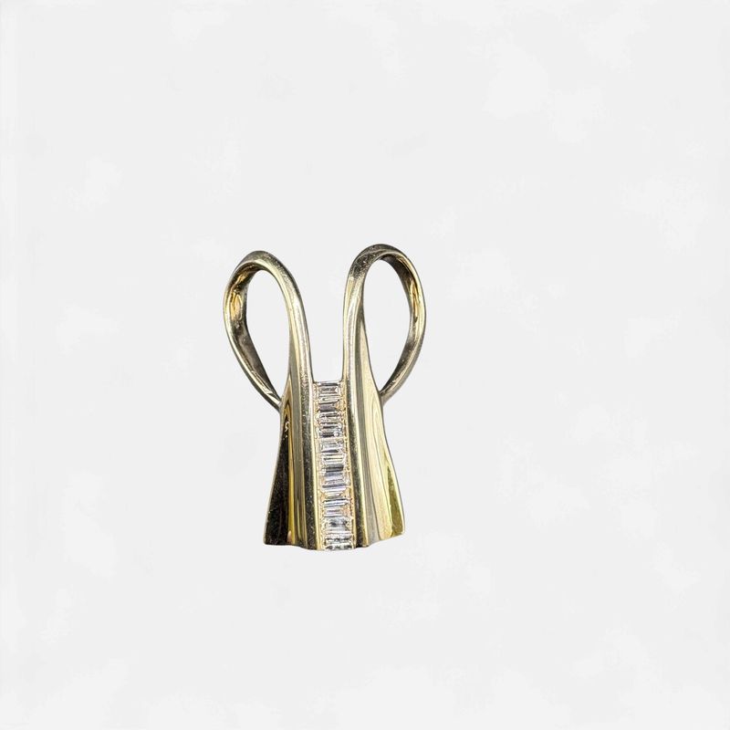 14K  0.55CT DIAMOND SLIDE, 1 INCH LONG, 3.55G