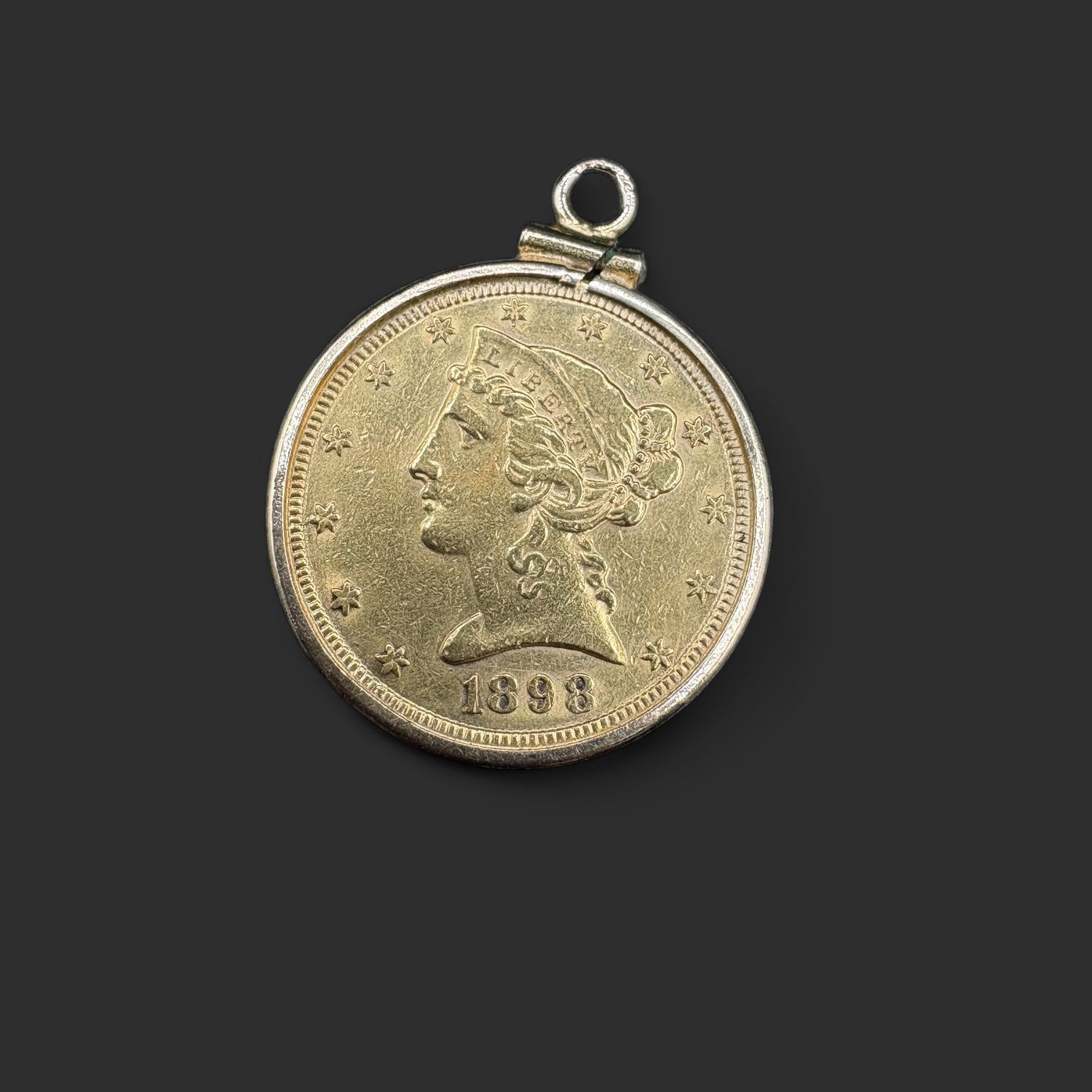 14K BEZEL COIN 1.6GRAM /.25 OZ PENDANT