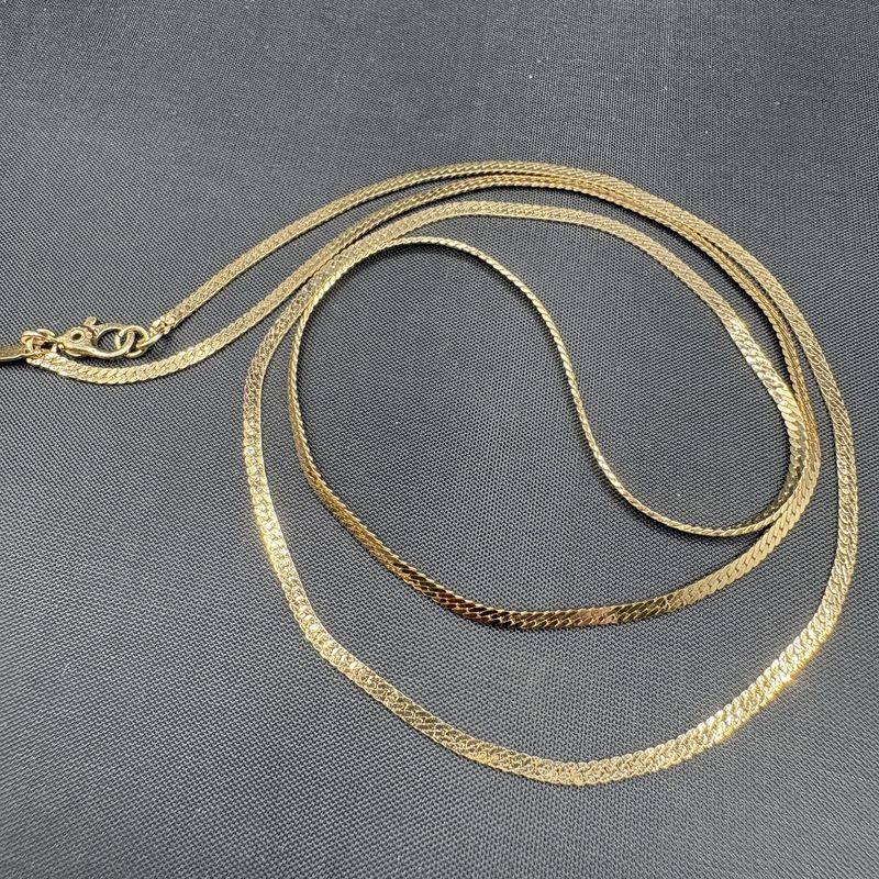 GOLD TONE HERRINGBONE NECKLACE BY MONET 24"