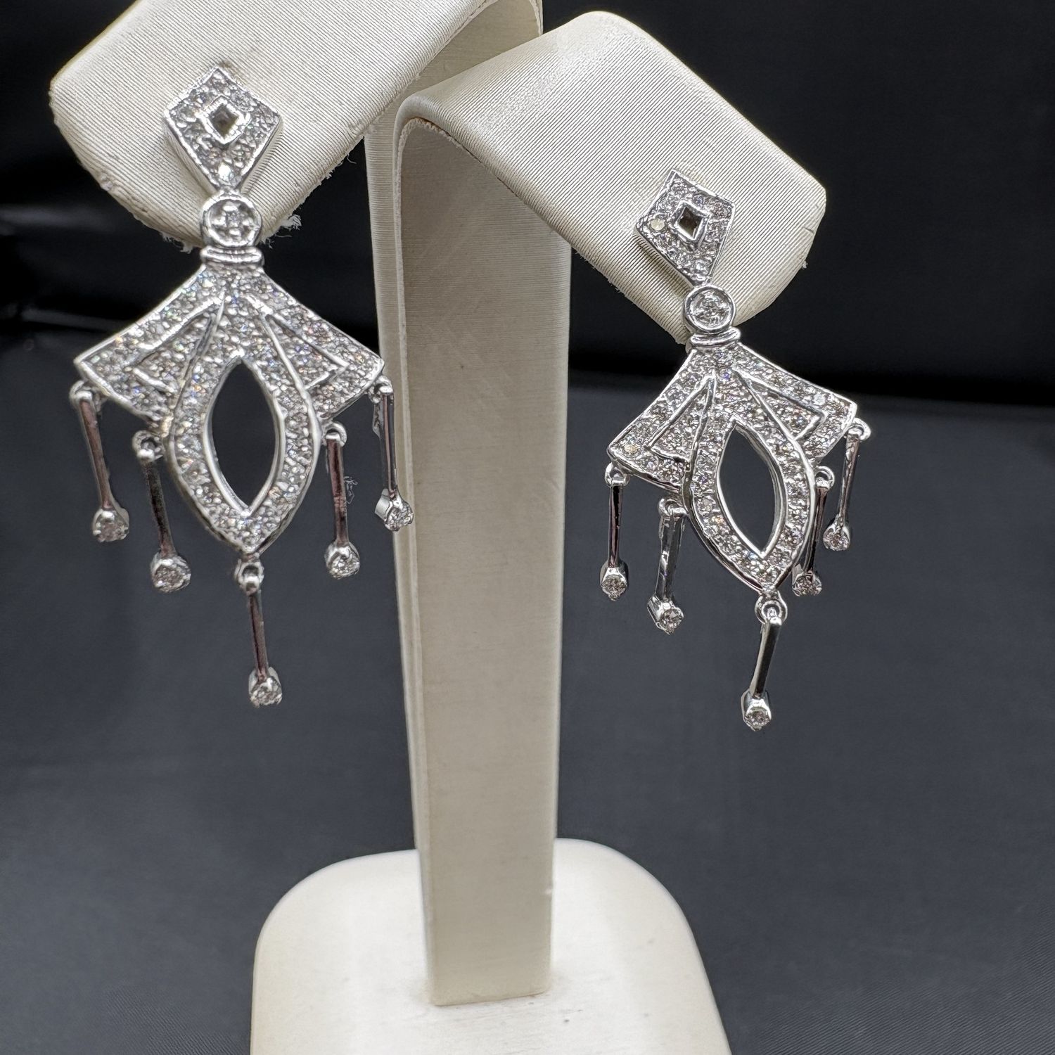 14K VINTAGE DIAMOND DANGLE EARRING