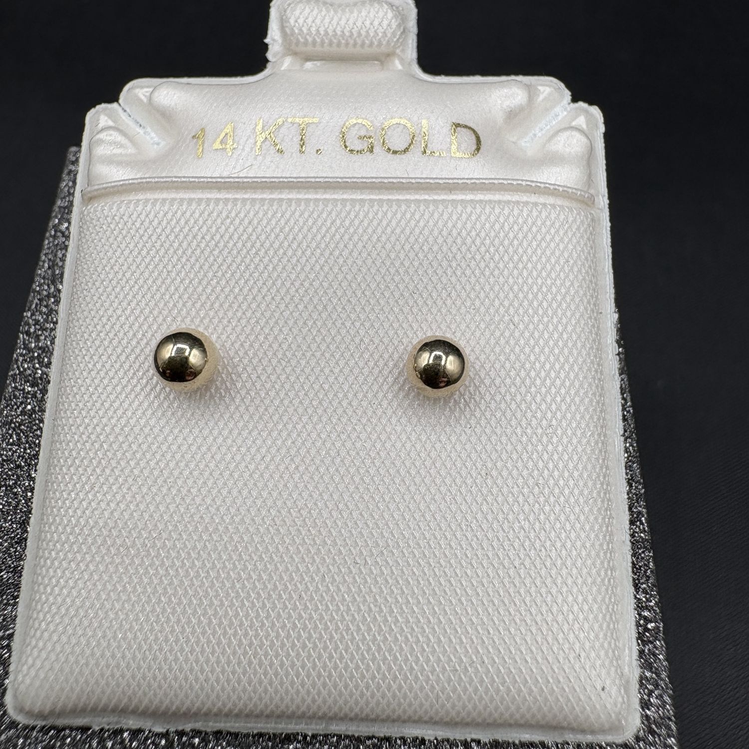 14K 3.8MM BALL STUD EARRING