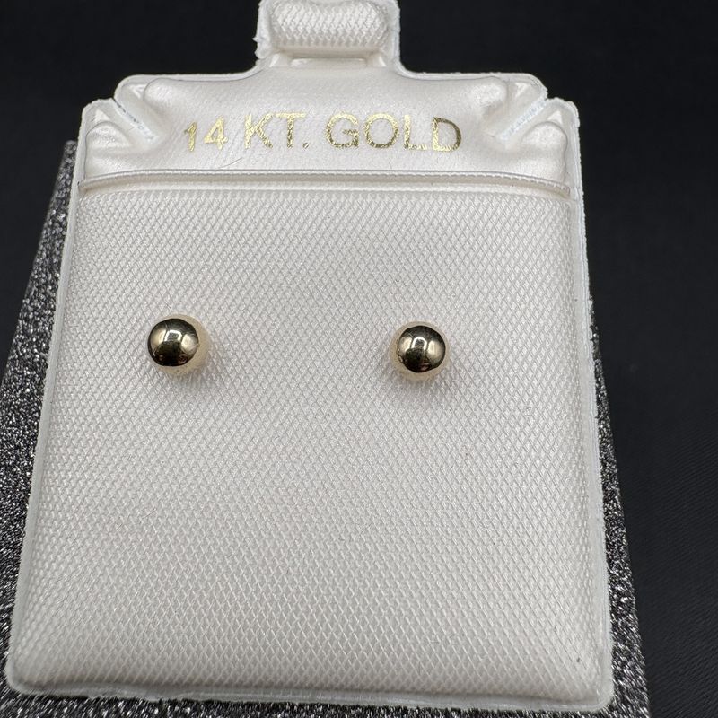 14K 3.8MM BALL STUD EARRING