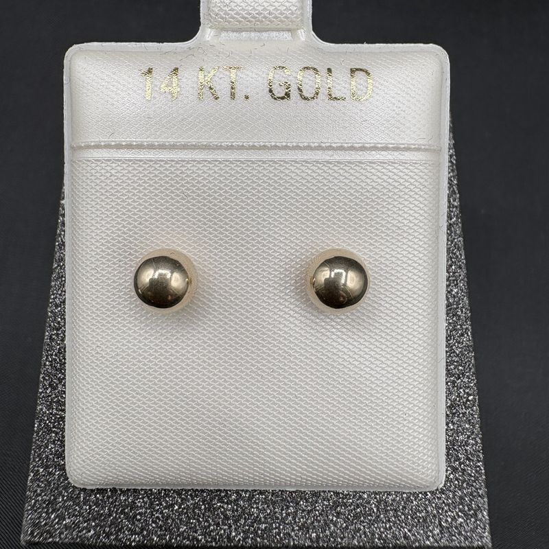 14K 6MM BALL STUD EARRING