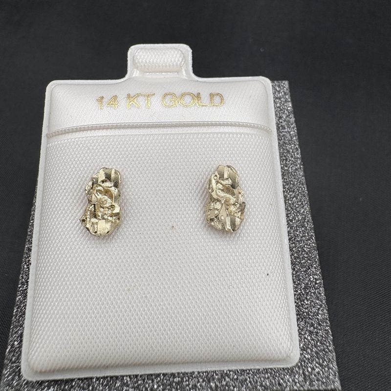 14K NUGGET EARRING