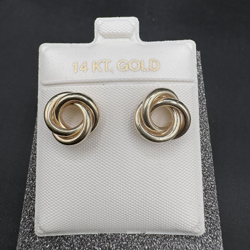 14K OPEN CENTER LOVE KNOT EARRING
