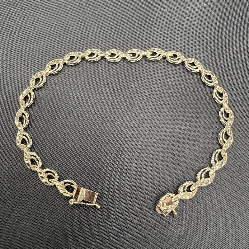 10K FILIGREE BRACELET 7.5"