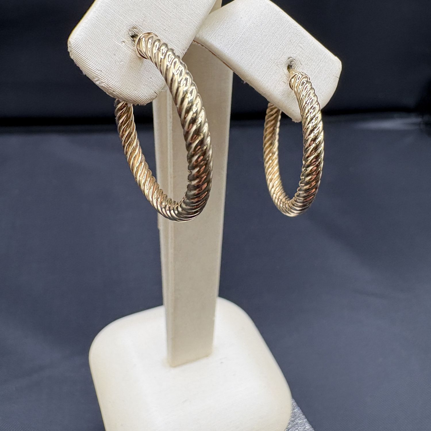 14K TWISTED ROPE HOOP EARRING