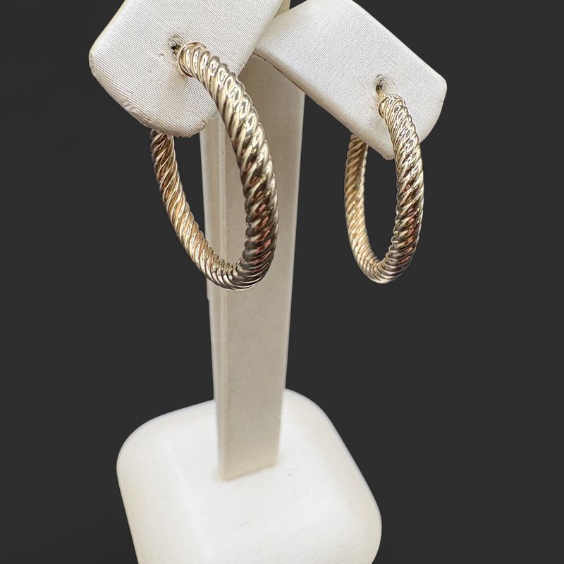 14K TWISTED ROPE HOOP EARRING
