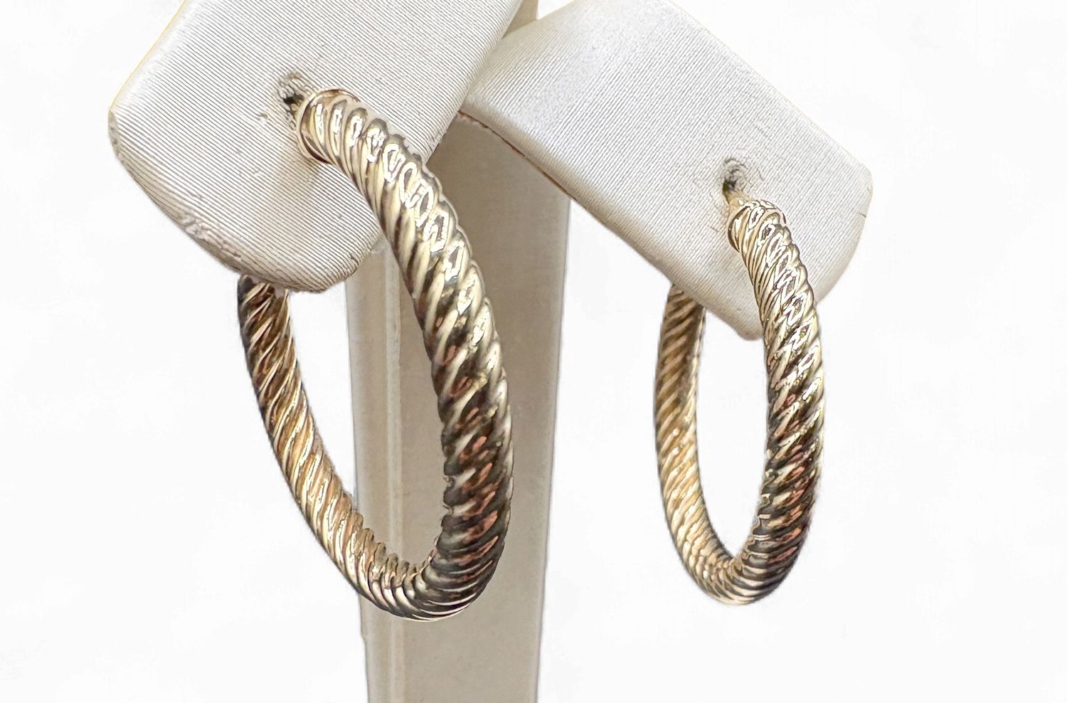 14K TWISTED ROPE HOOP EARRING