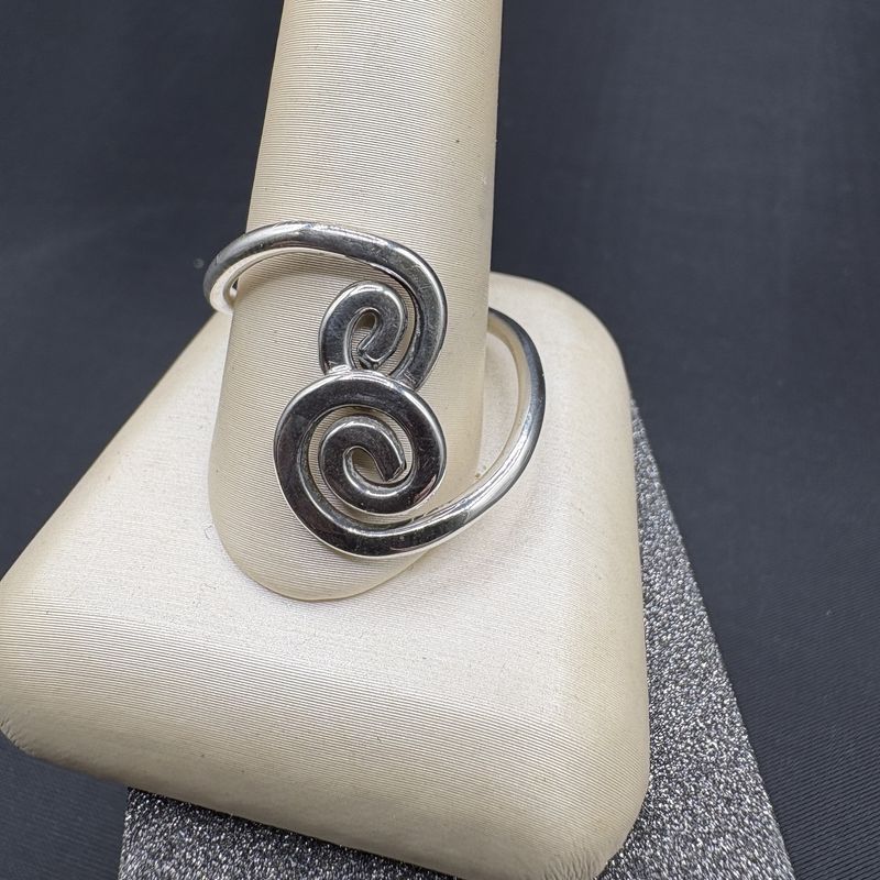 STERLING DOUBLE SPIRAL ADJUSTABLE RING