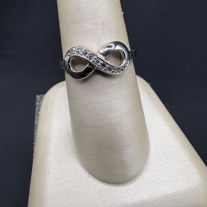 STERLING INFINITY &amp; CZ RING SIZE 7