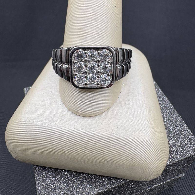 STERLING MEN'S NATURAL DIAMOND RING  SIZE11