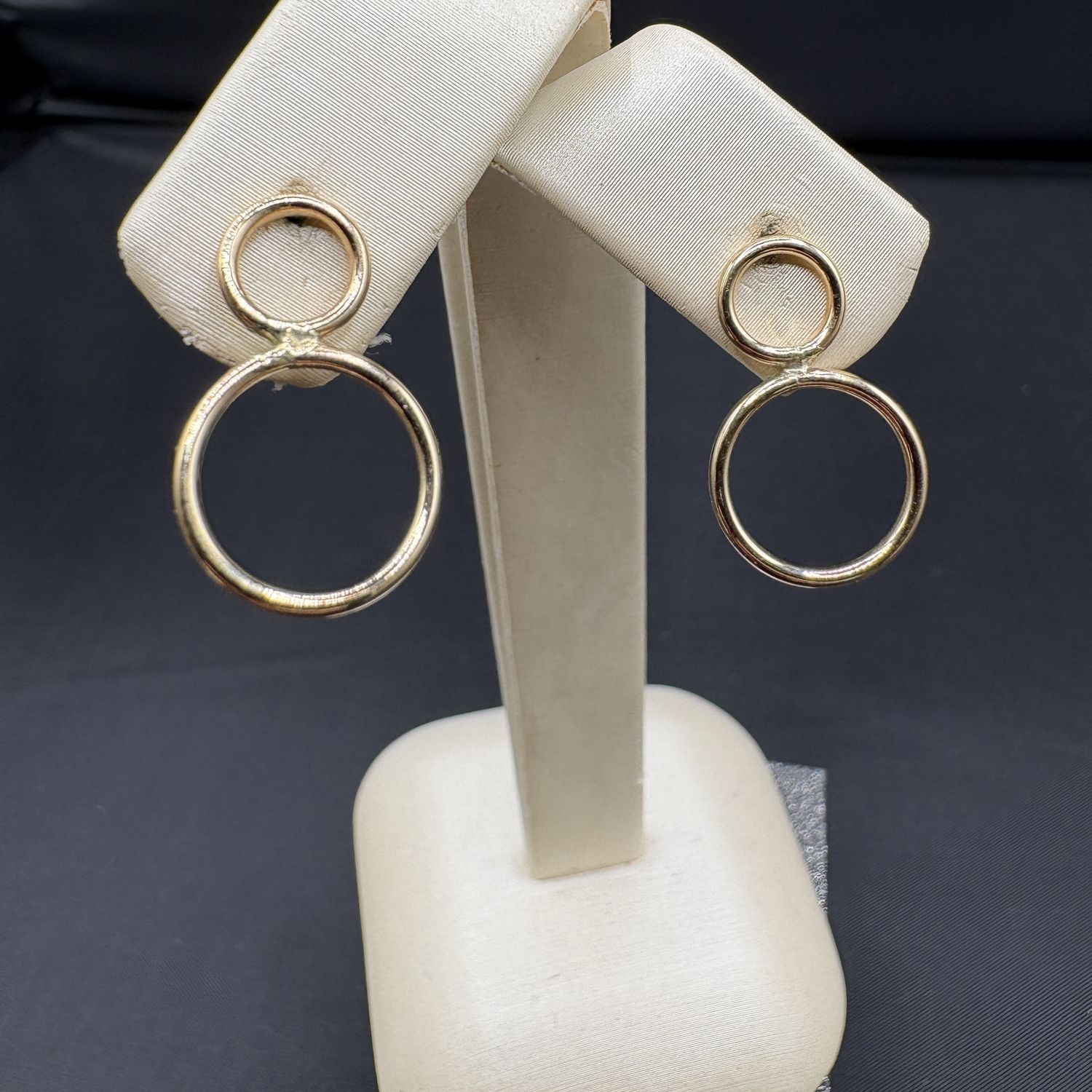 14K DOUBLE CIRCLE EARRING