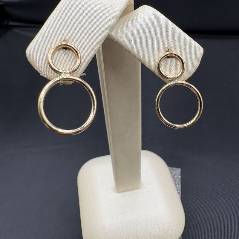 14K DOUBLE CIRCLE EARRING