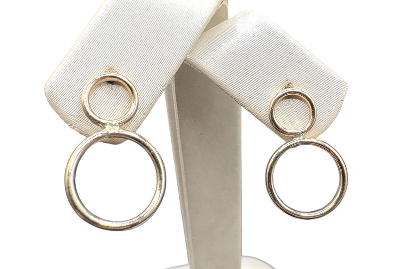 14K DOUBLE CIRCLE EARRING