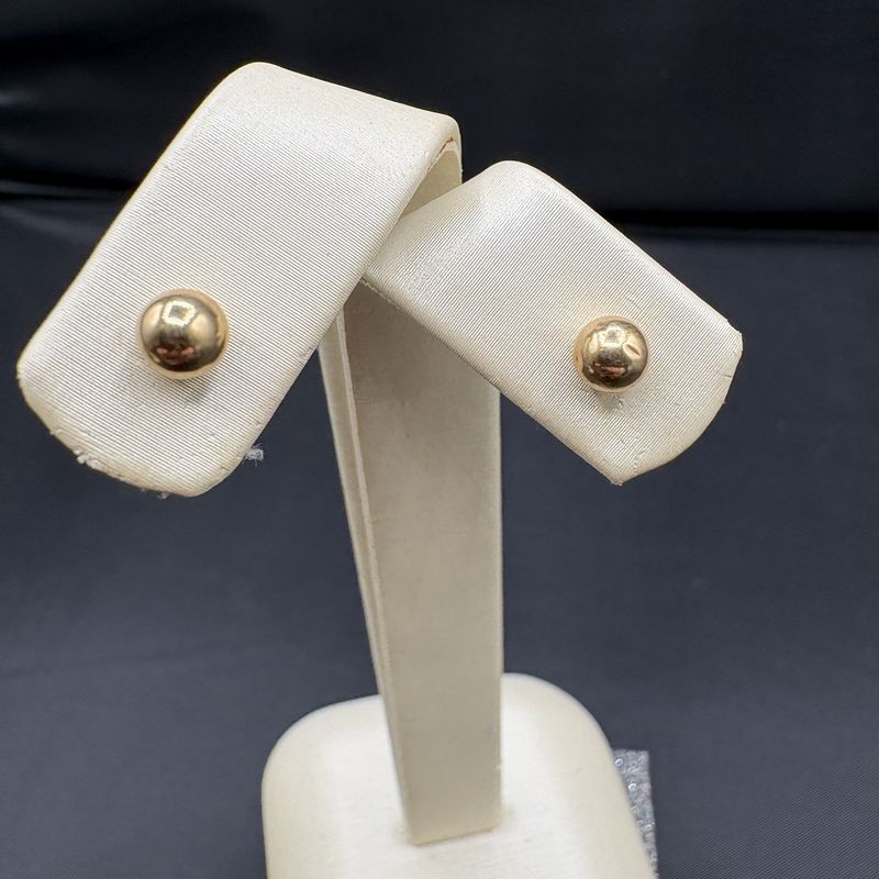 14K YELLOW GOLD BALL STUD EARRING