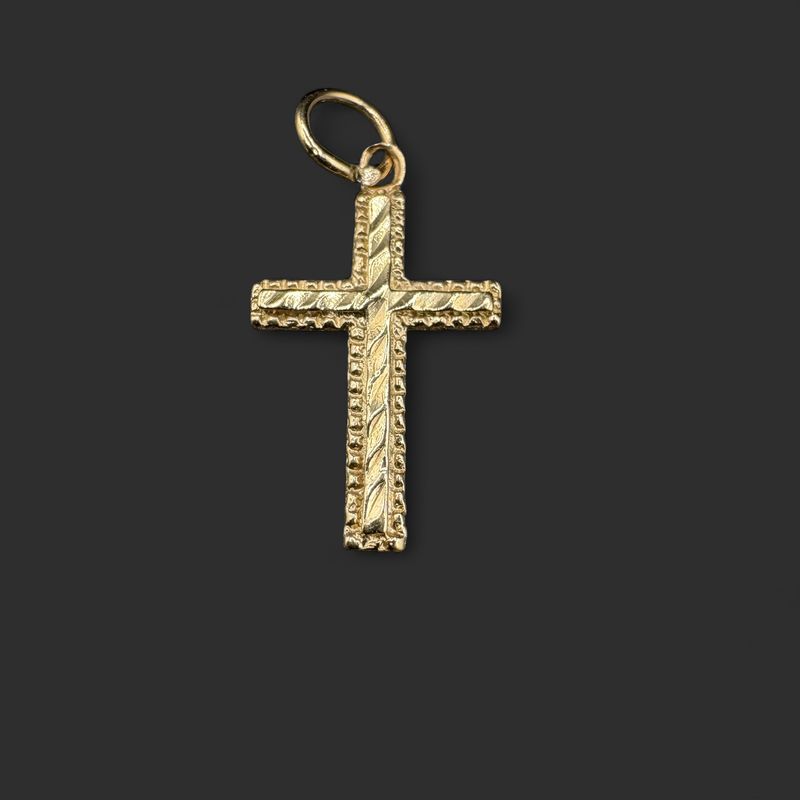 14K DIAMOND CUT CROSS  PENDANT