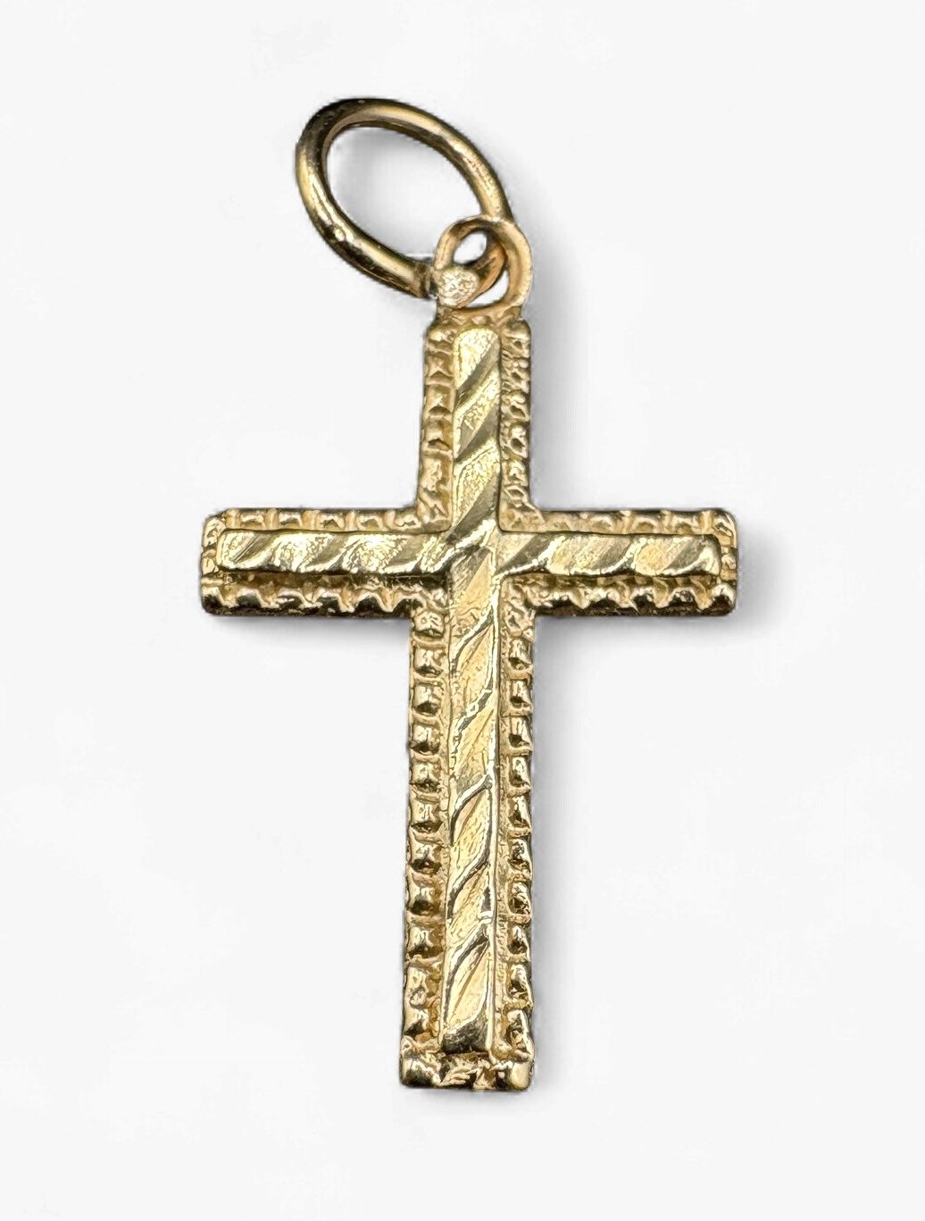 14K DIAMOND CUT CROSS  PENDANT