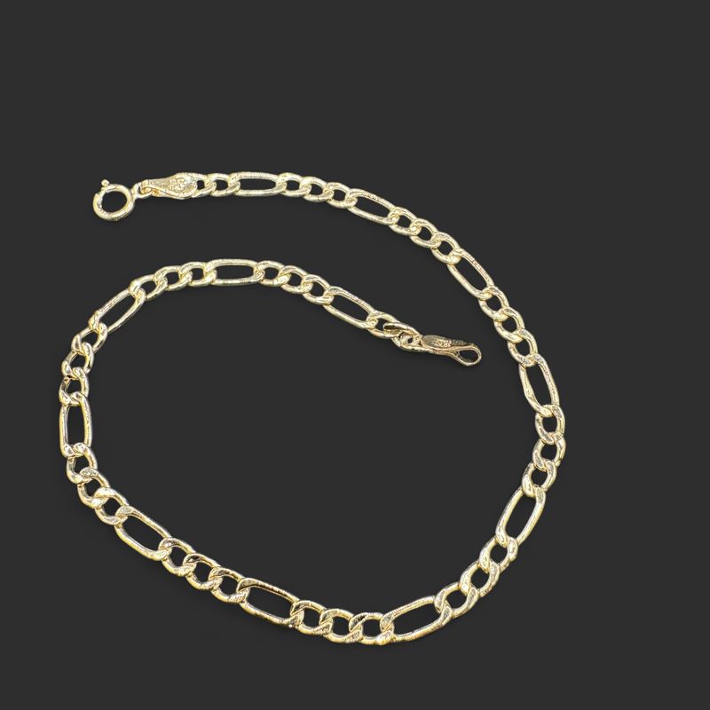 10K FIGARO BRACELET 7.5"