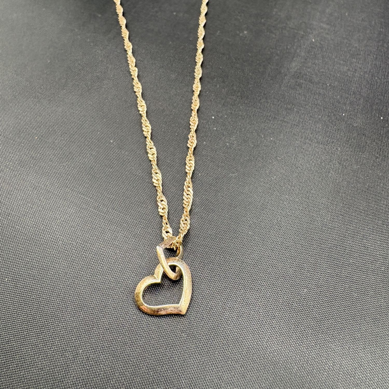 STERLING DOUBLE HEART PENDANT WITH A CHAIN 24"